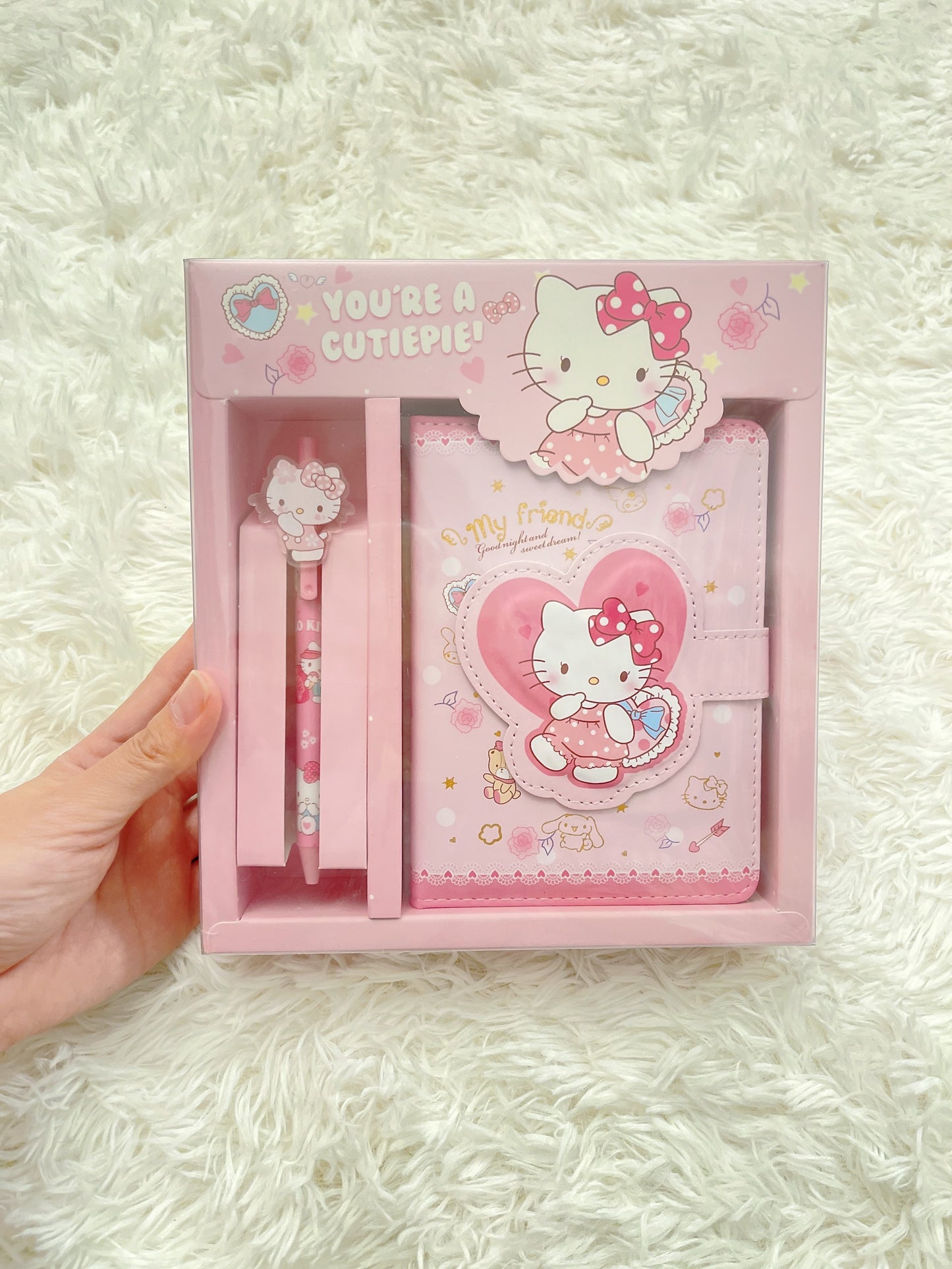 Kawaii Sanrio Characters Diary/Notebook and Pen Set, Hello Kitty, Cinnamoroll, My Melody