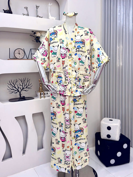 Pochacco Satin Pajama Short Sleeve