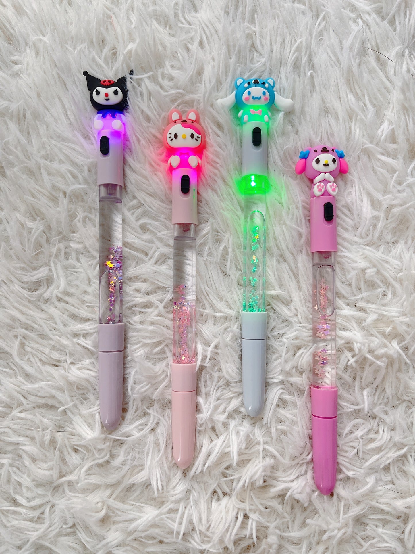 Cute/Kawaii Sanrio Characters Gel Pen with Light and Water Tank with Star 0.38mm, School Supply, Hello Kitty, Kuromi, Cinnamoroll, My Melody