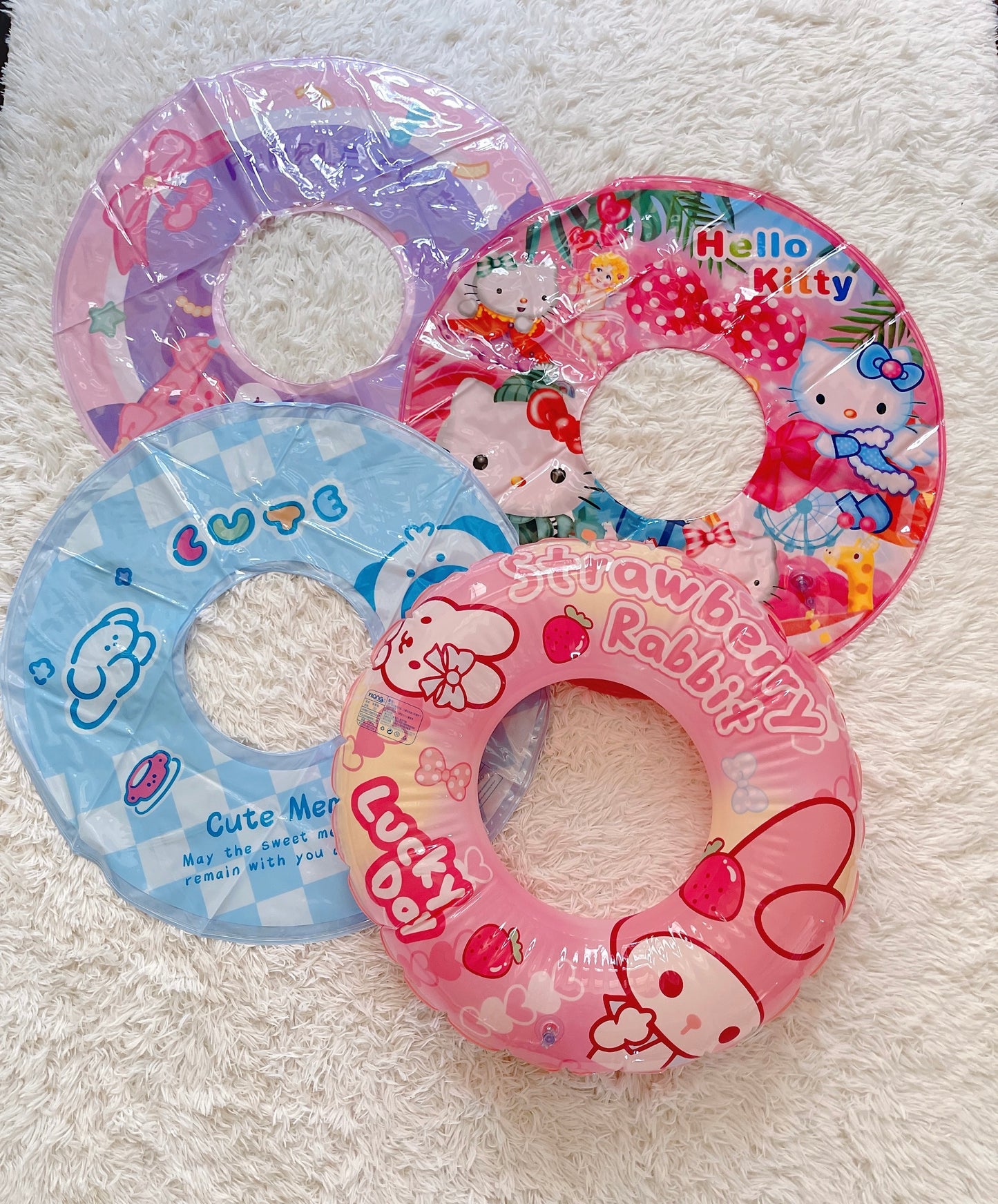 Cute Sanrio Float Swimming Ring Inflatable Swimming Ring for Kid Gift Idea For Kids Hello Kitty Kuromi MyMelody Pochacco