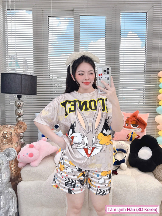 Looney Ribbed Cotton Short Set