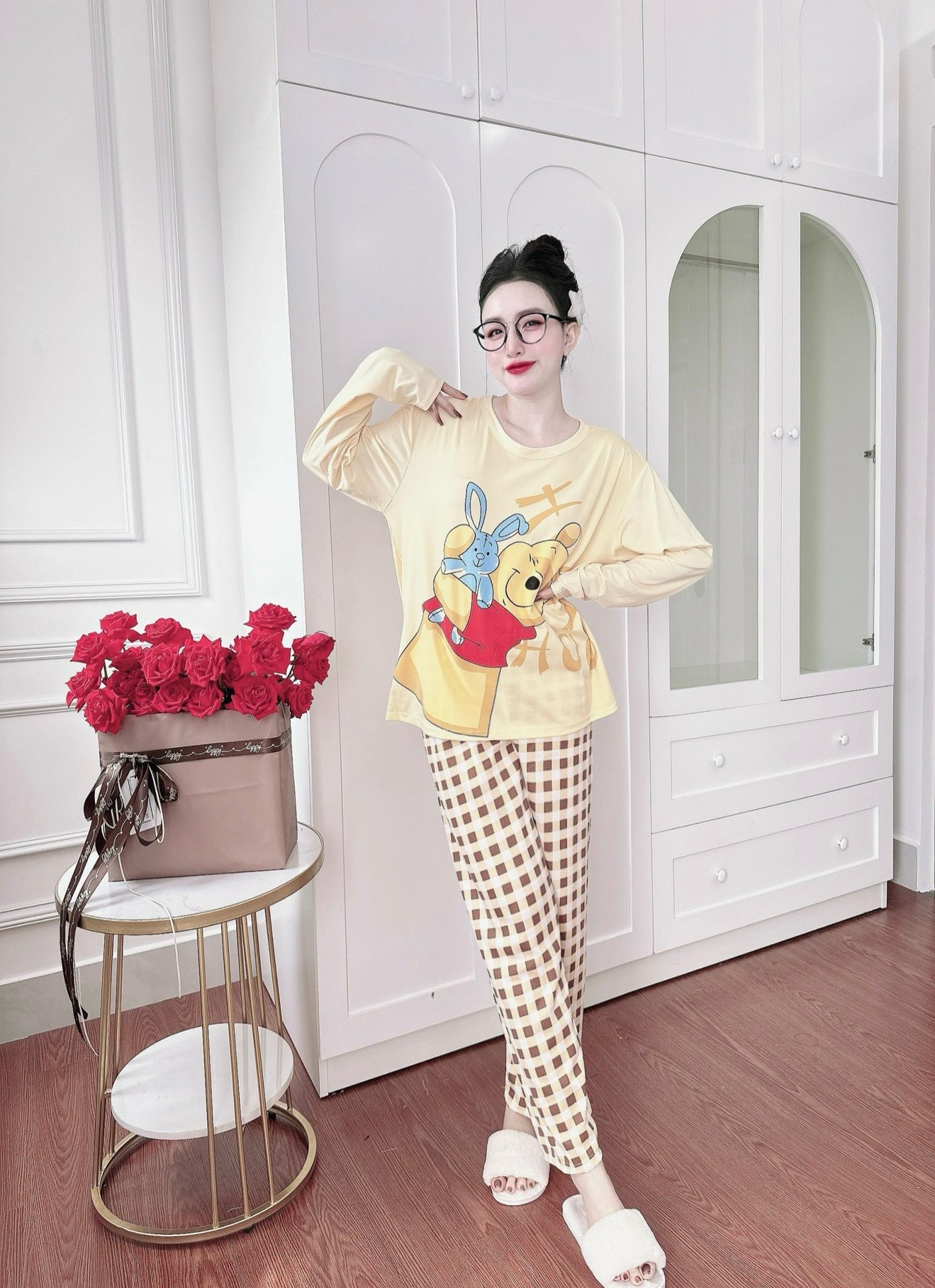 Yellow Pooh & Bunny Cotton Long Sleeve