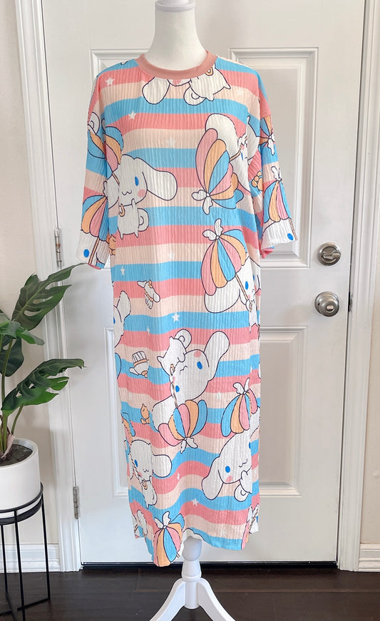 Cinnamoroll Oversized Stretchy Pleated Tshirt Dress