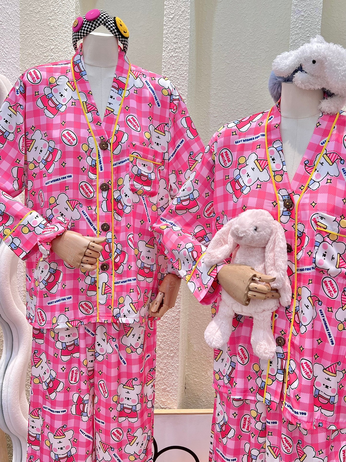 Checkered White Bear Long Sleeve