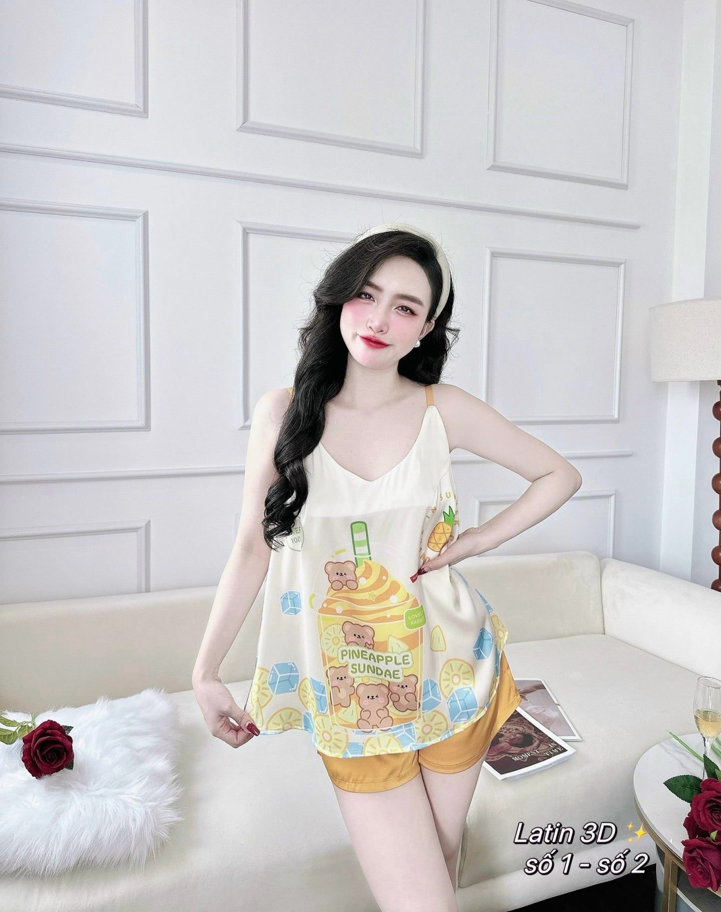 Satin Tank Top Pajama Short Set