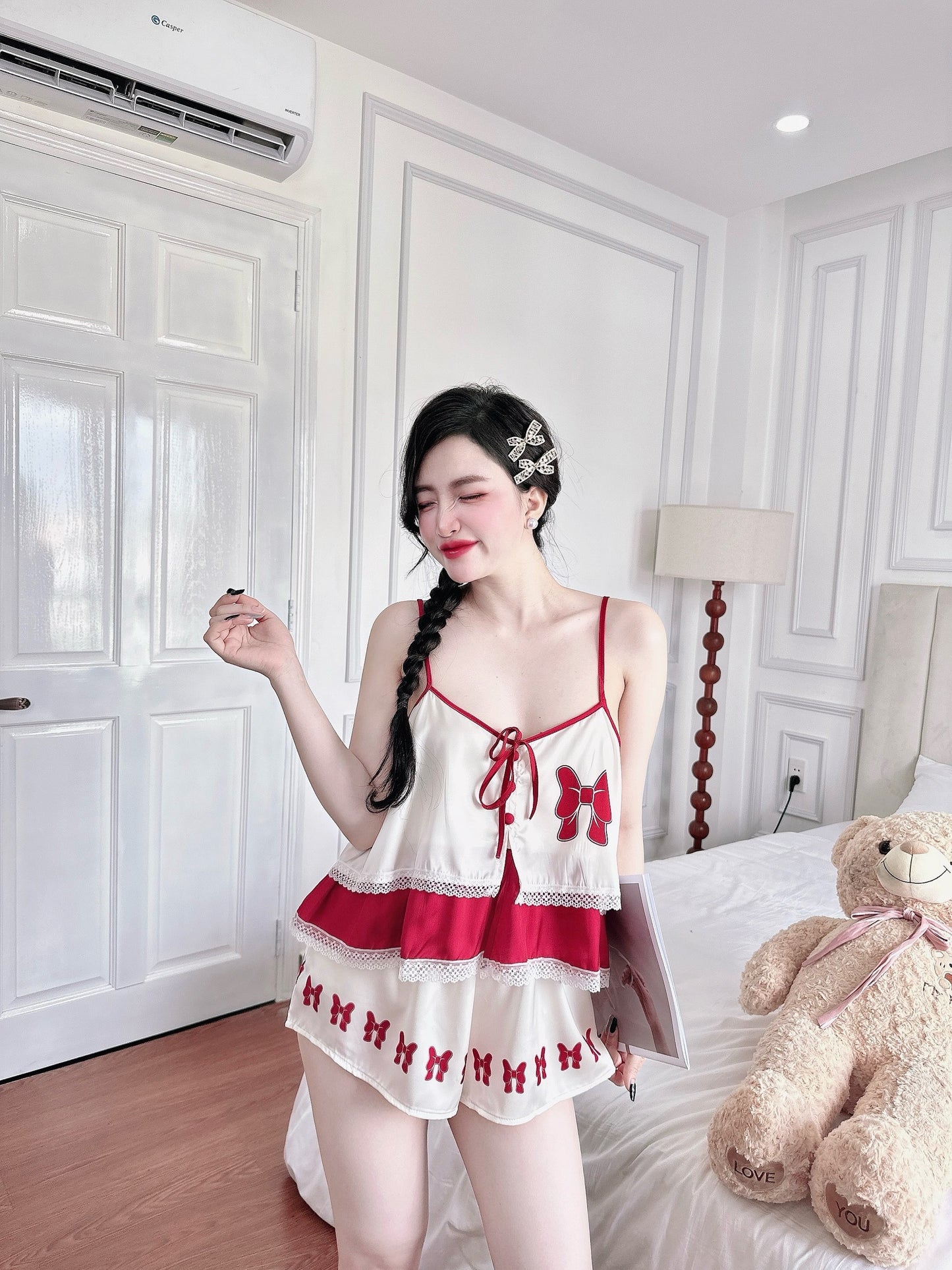 Petite Satin Tank Top Pajama Short Set