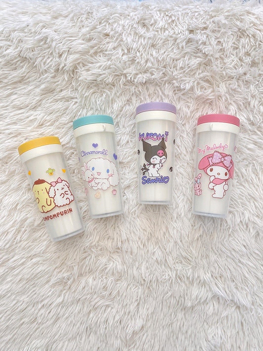 Cute Sanrio Double Wall Water Cup, My Melody, Pompompurin, Cinnamoroll, Kuromi, Back to School Gift, Gift for Kid, Gift for Her (300 ml)
