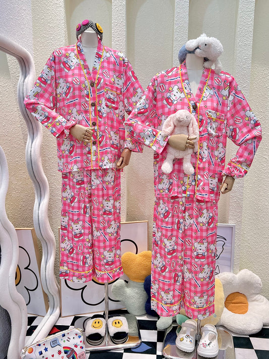 Checkered White Bear Long Sleeve