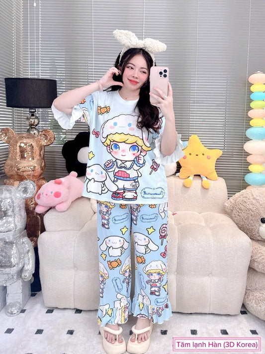 Cinnamoroll Ribbed Cotton Pajama Short Sleeve