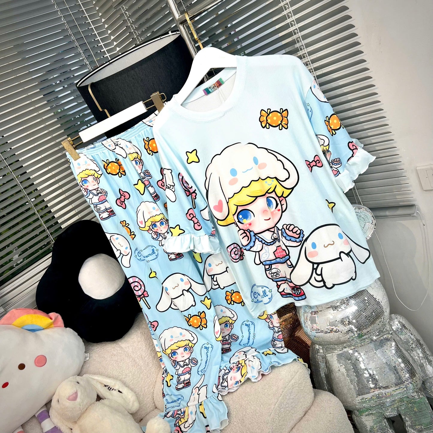 Cinnamoroll Ribbed Cotton Pajama Short Sleeve