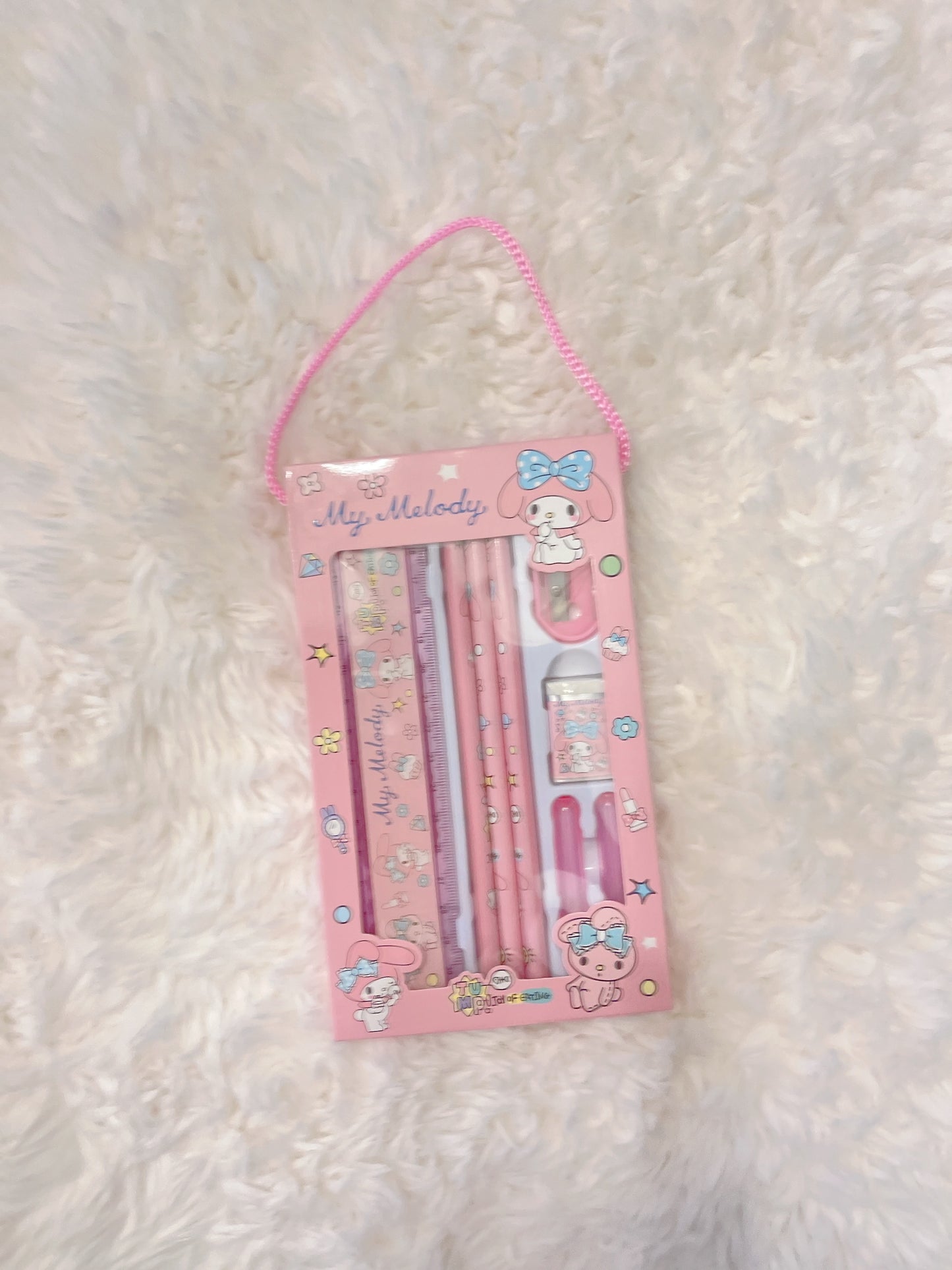 Cute Sanrio Characters Pencil & Ruler Set, Pompompurin, Hello Kitty, My Melody, Cinnamoroll, Kuromi