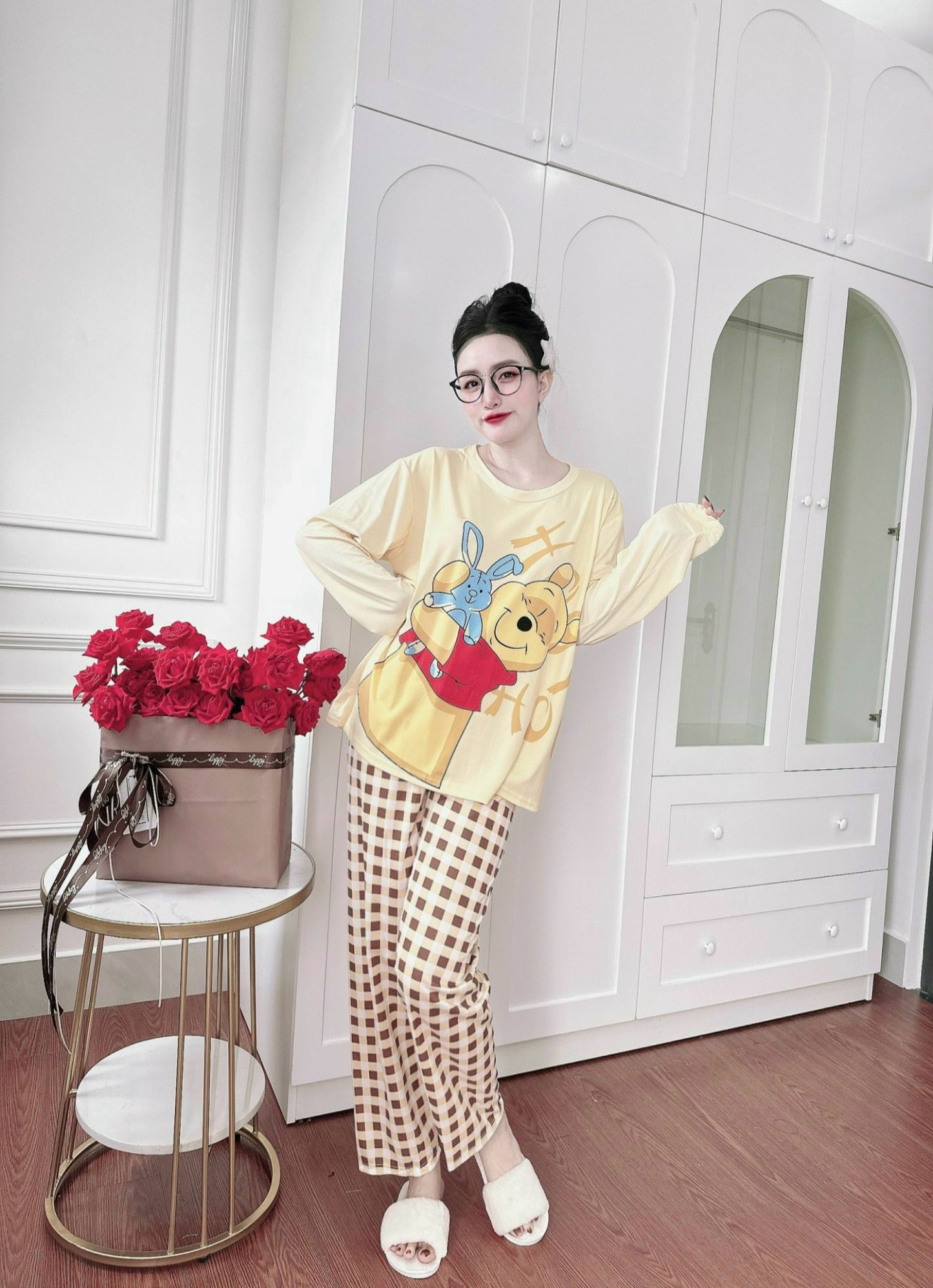 Yellow Pooh & Bunny Cotton Long Sleeve