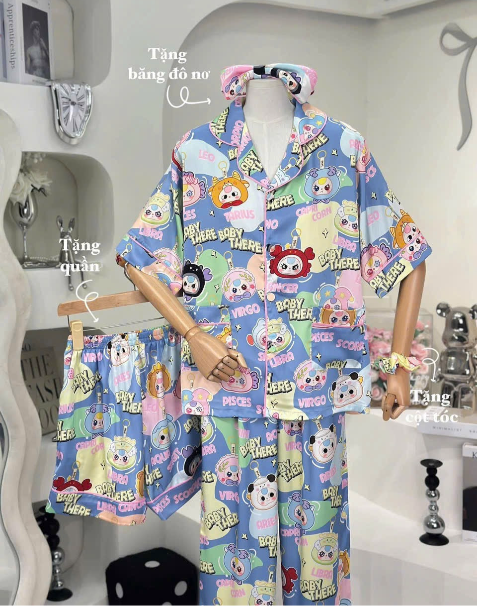 Blue Baby Three Pajama Short Sleeve