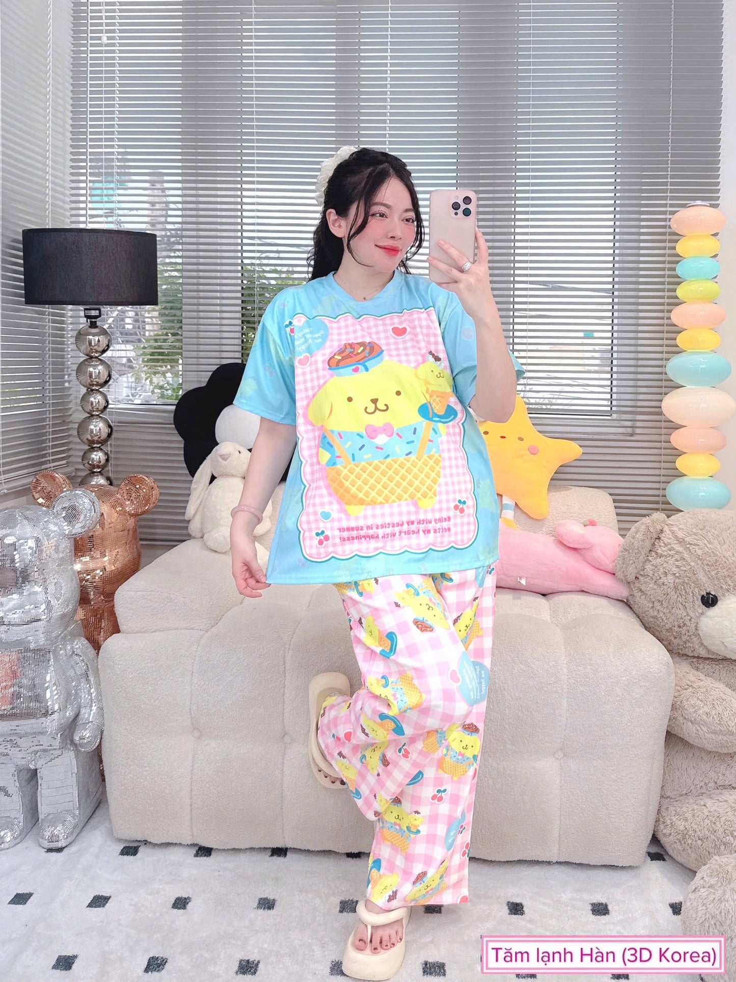 Pompompurin Ribbed Cotton Pajama Short Sleeve