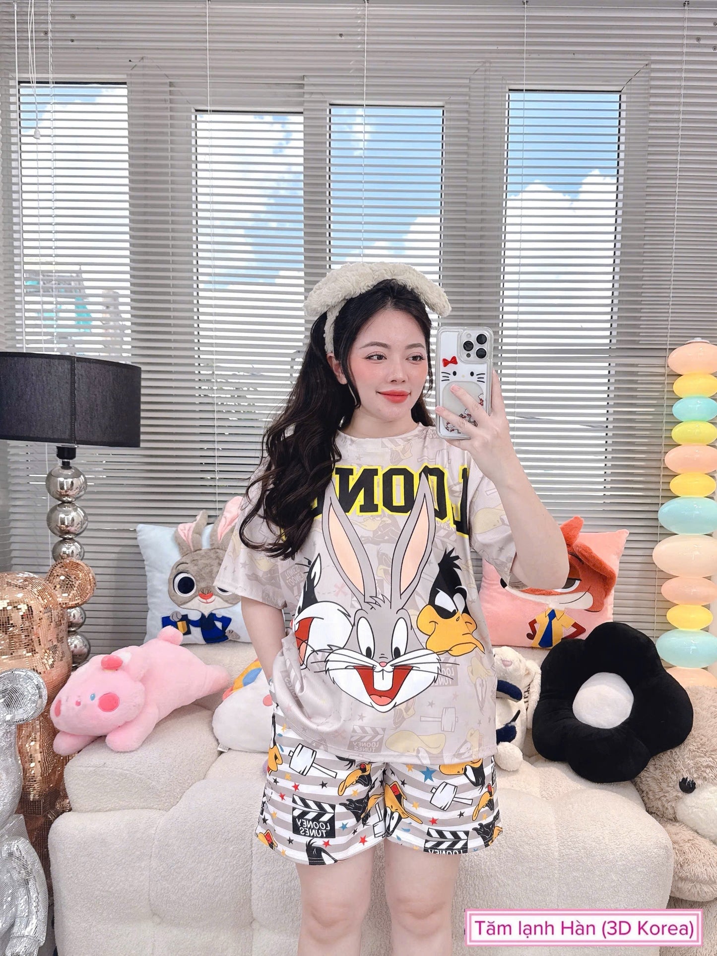 Looney Ribbed Cotton Short Set