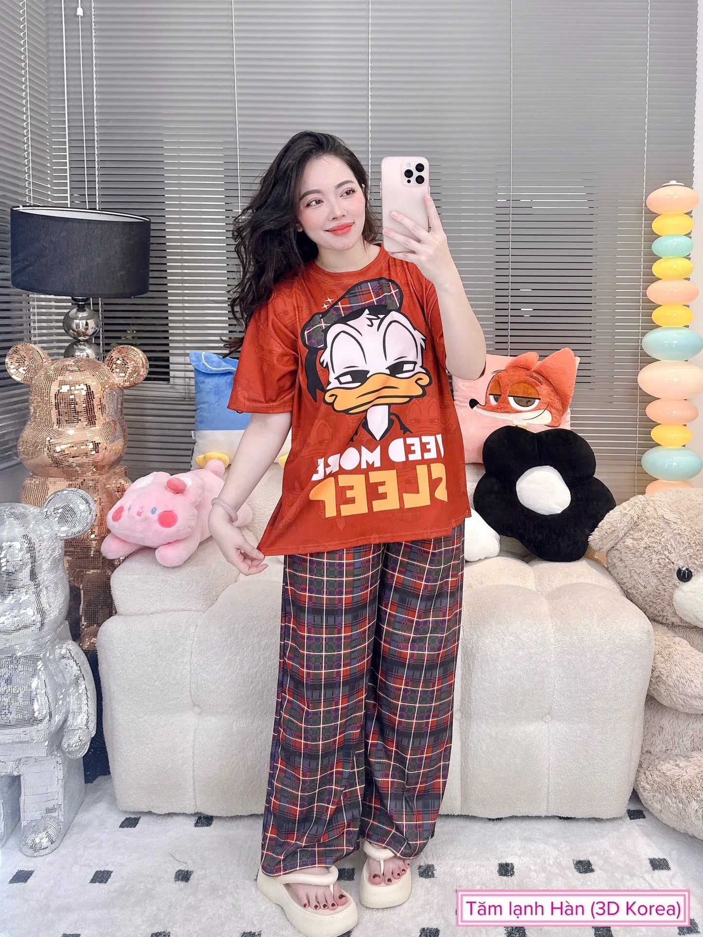 Donald Duck Ribbed Cotton Pajama Short Sleeve