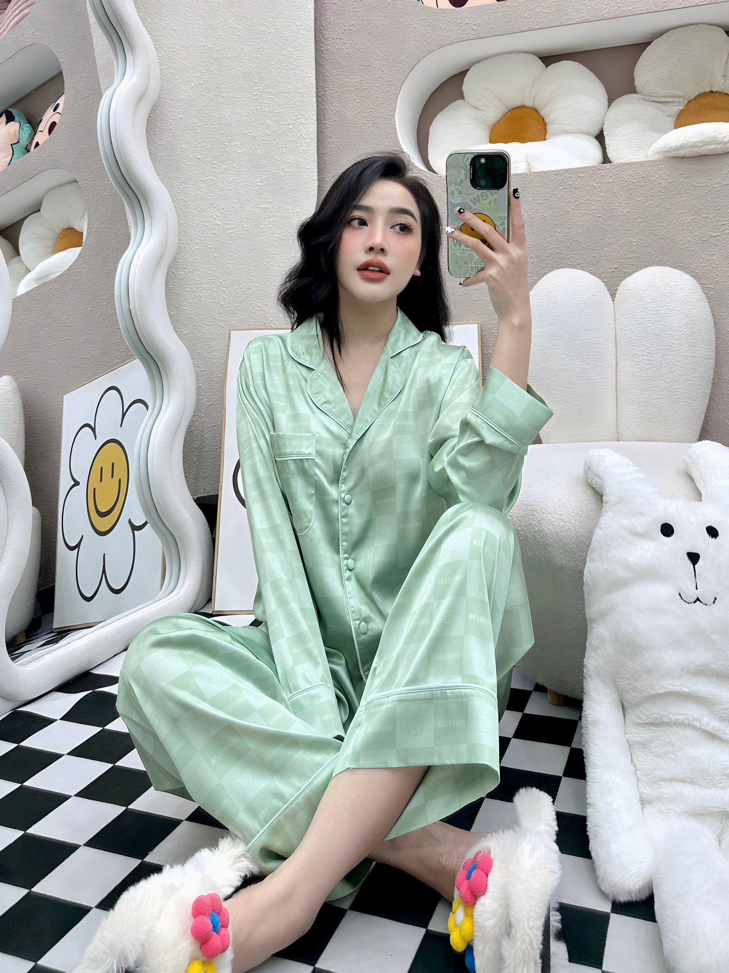 Minty Green Embossed Simplicity Long Sleeve