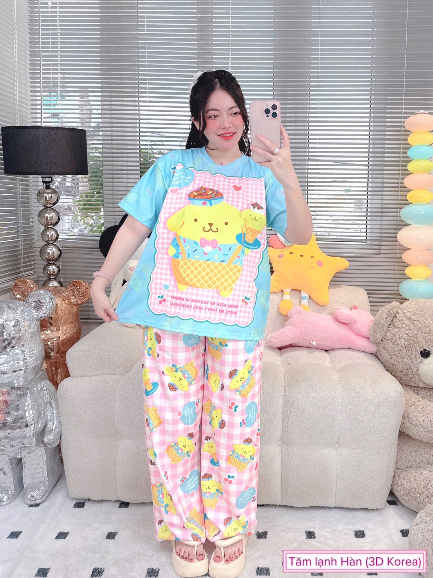 Pompompurin Ribbed Cotton Pajama Short Sleeve