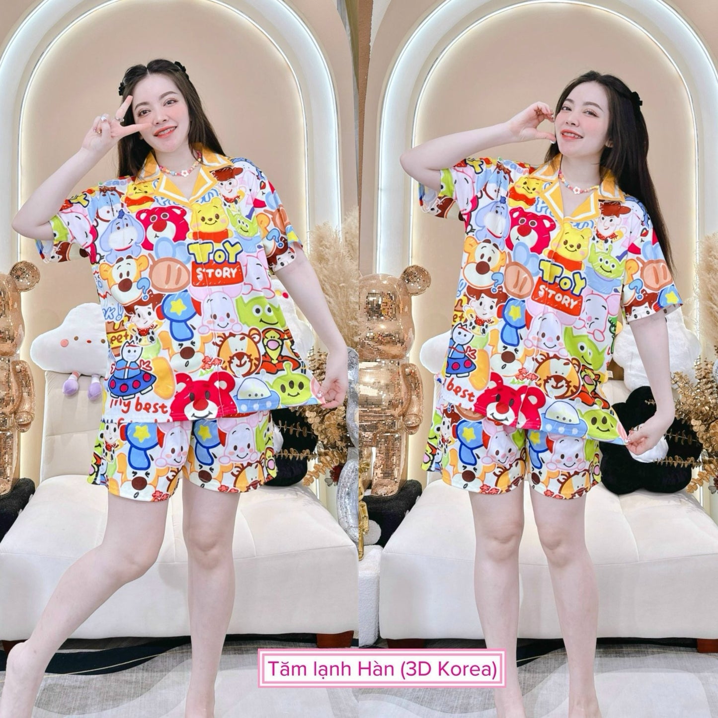 Toy Story and Pooh Ribbed Cotton Short Set
