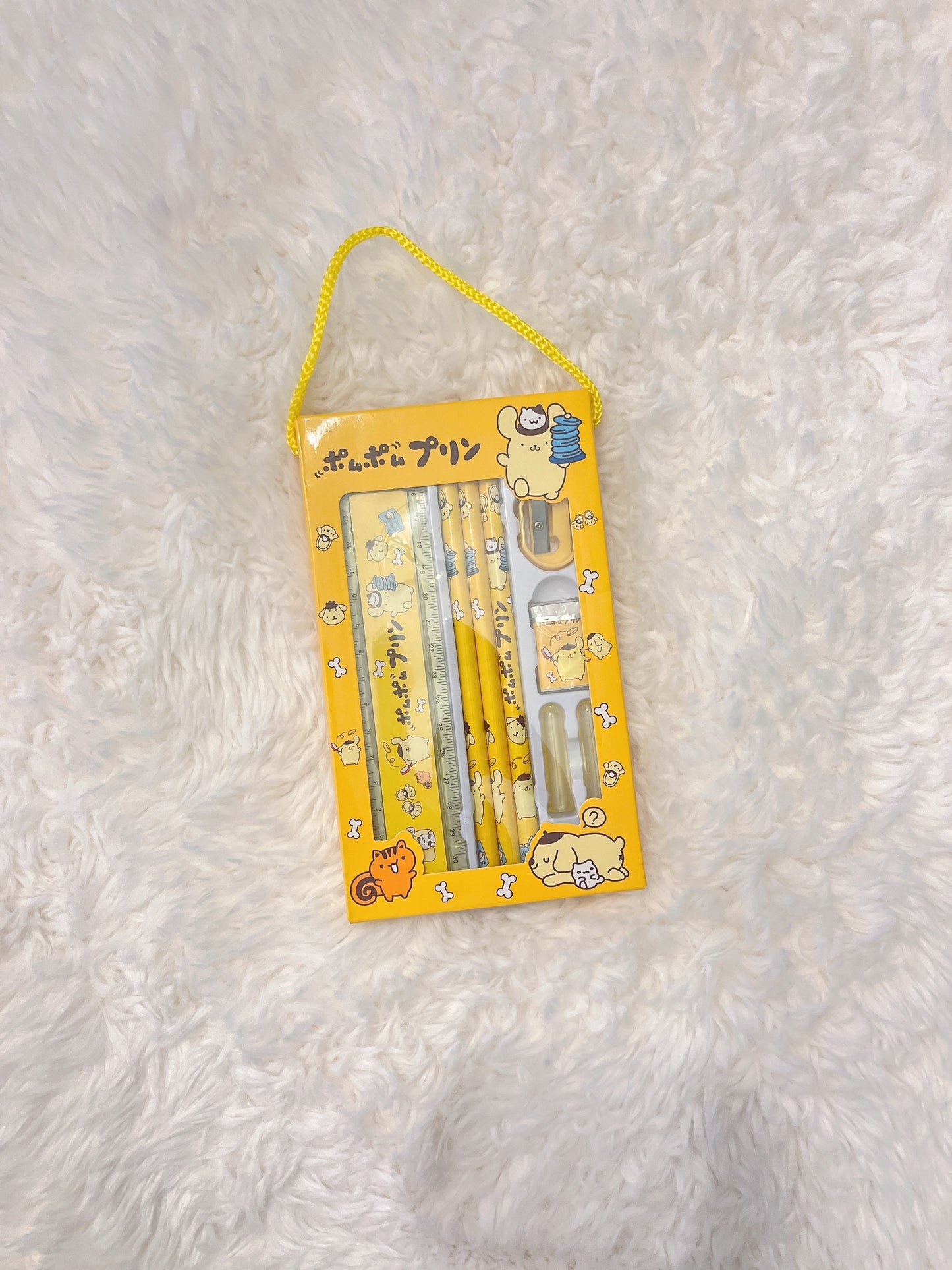 Cute Sanrio Characters Pencil & Ruler Set, Pompompurin, Hello Kitty, My Melody, Cinnamoroll, Kuromi