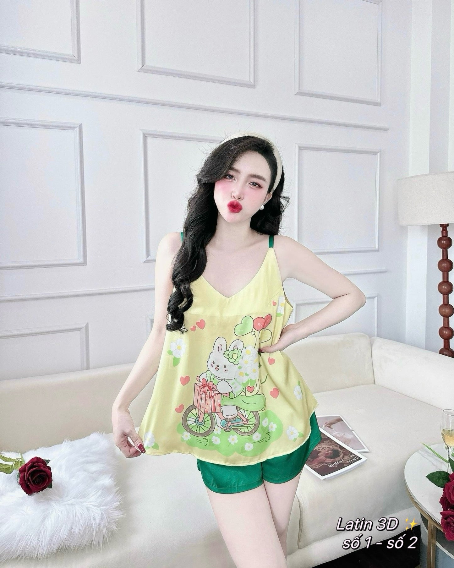 Satin Tank Top Pajama Short Set