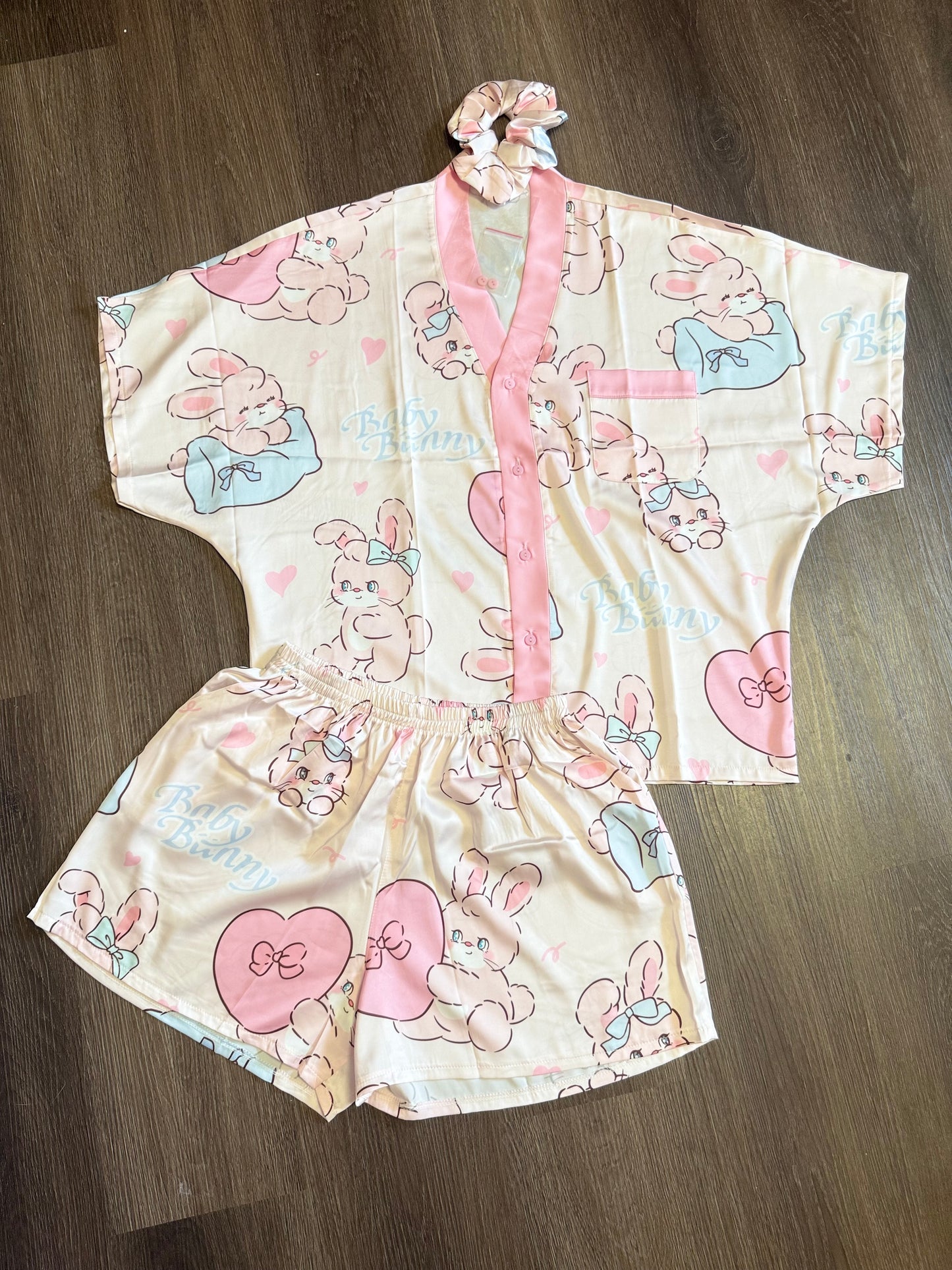 Baby Bunny Satin Pajama Short Set