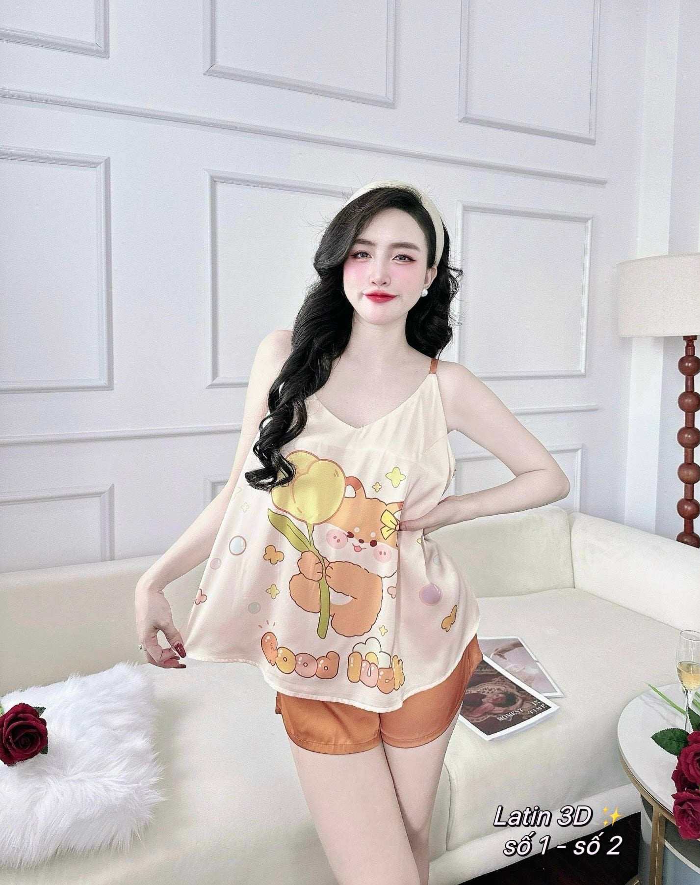 Satin Tank Top Pajama Short Set