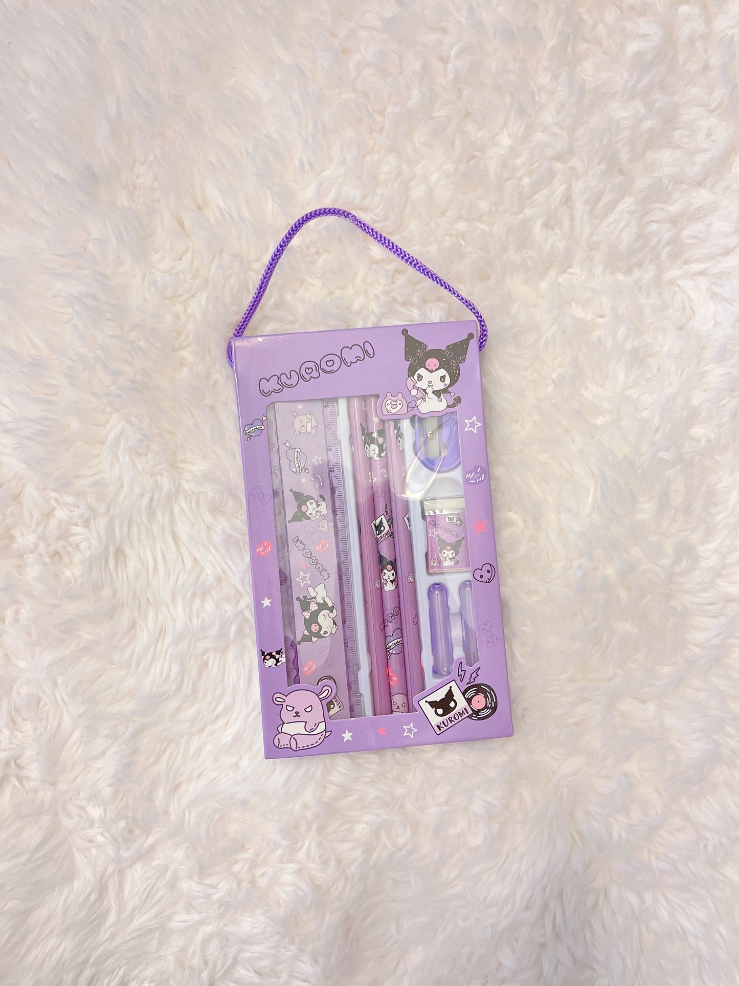Cute Sanrio Characters Pencil & Ruler Set, Pompompurin, Hello Kitty, My Melody, Cinnamoroll, Kuromi