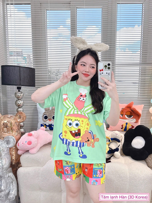 Spongebob Ribbed Cotton Short Set
