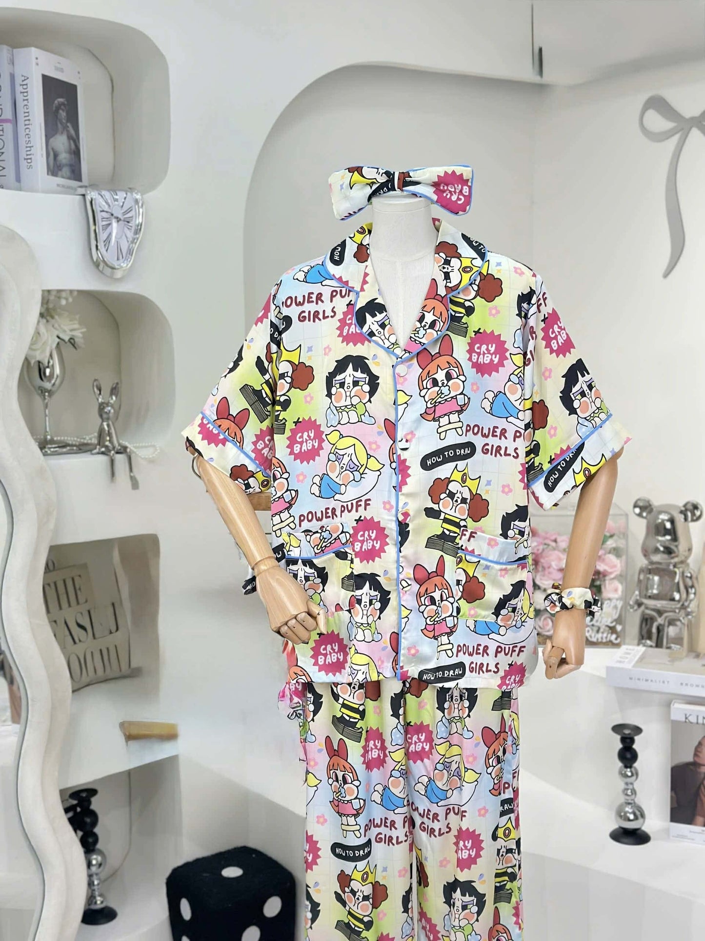 Ombre Cry Baby Satin Pajama Short Sleeve