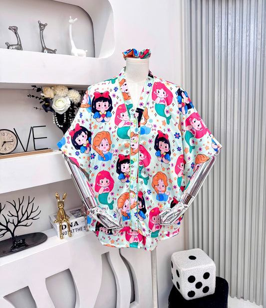 Princess Satin Pajama Short Set