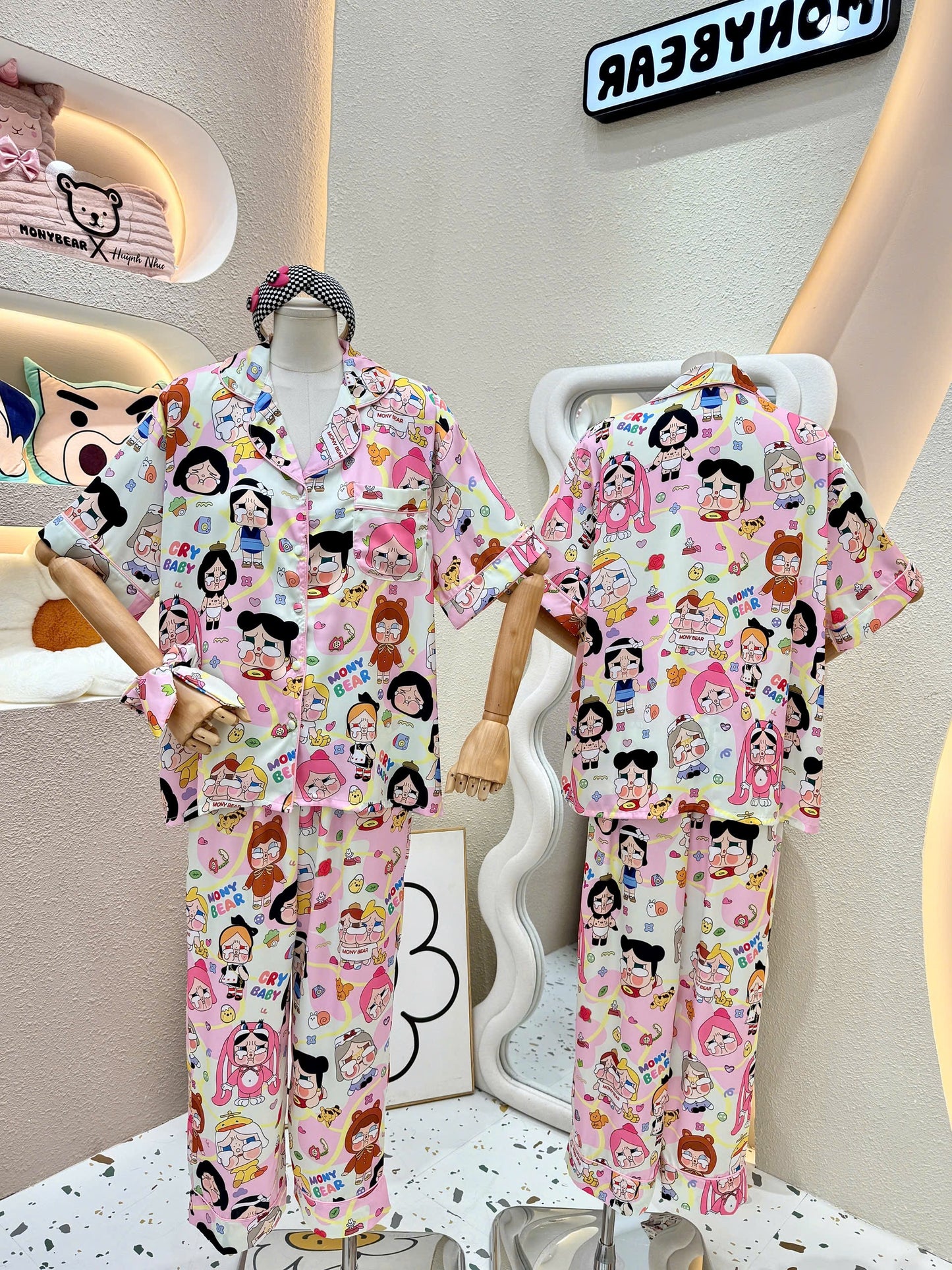 Popmart Cry Baby Satin Pajama Short Sleeve