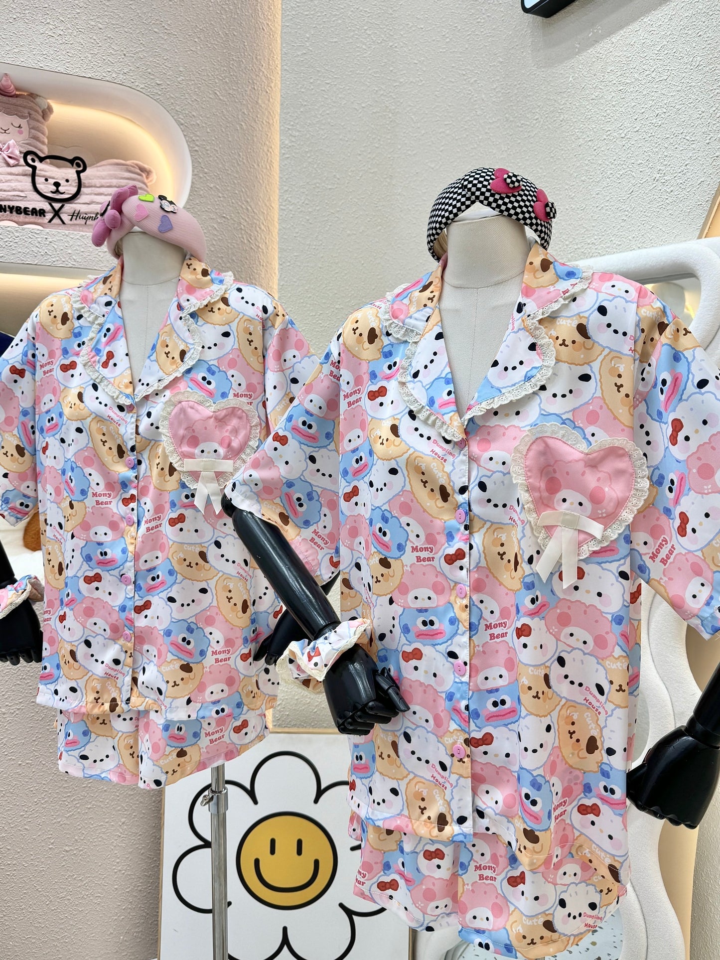 Sanrio Hello Kitty Dumplings Satin Pajama Short Set