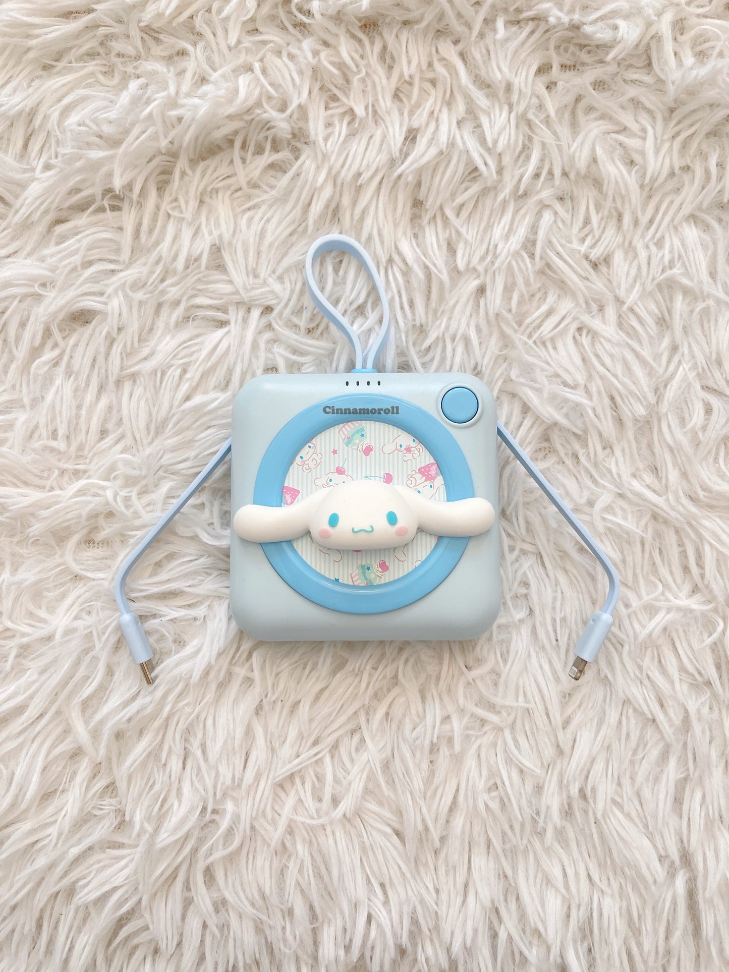 Cute Mini Power Bank 20000mAh with Attched Cables for IOS/Android Sanrio Hello Kitty Cinnamoroll