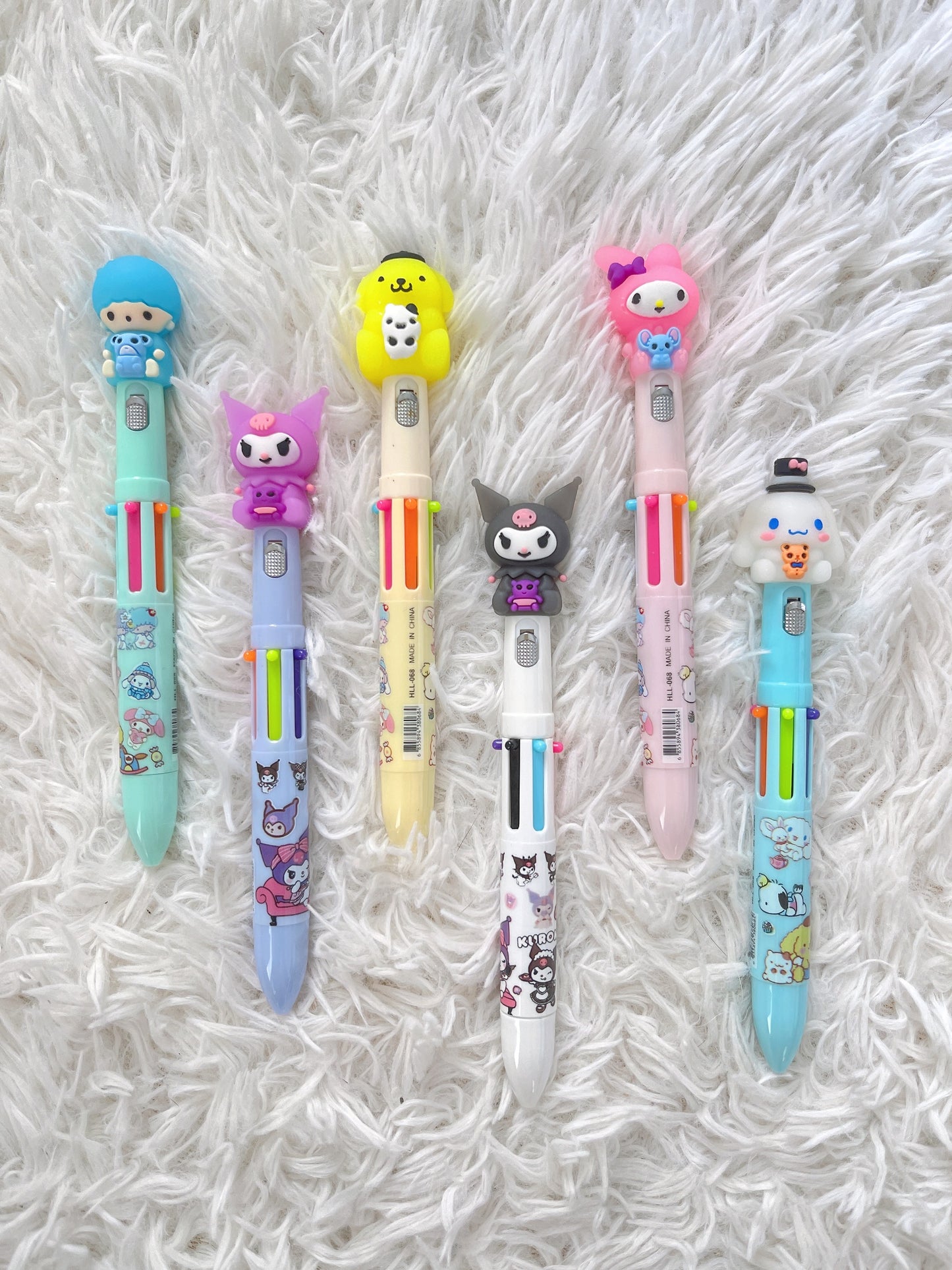 Cute/Kawaii Sanrio Characters 6 Color Light Pen, School Supply, Gift, Kuromi, Cinnamoroll, Pompompurin, My Melody, Kiki(Little Twin Star)