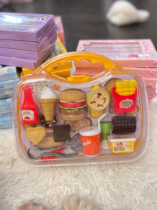 Fast Food Toy Set in a Suitcase