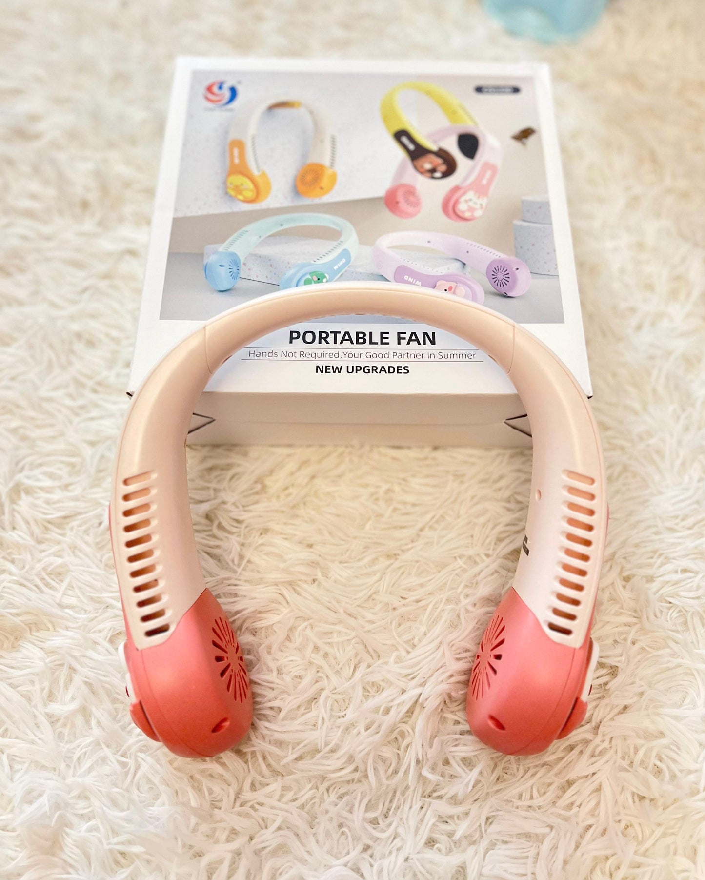 Cute Cartoon Portable Neck Fan, USB Fan, Leafless Hanging Neck Fan Home & Travel Fan, Back to School Gift Gift for Kid, Summer Fan Must Have, Pig, Bear, Cat