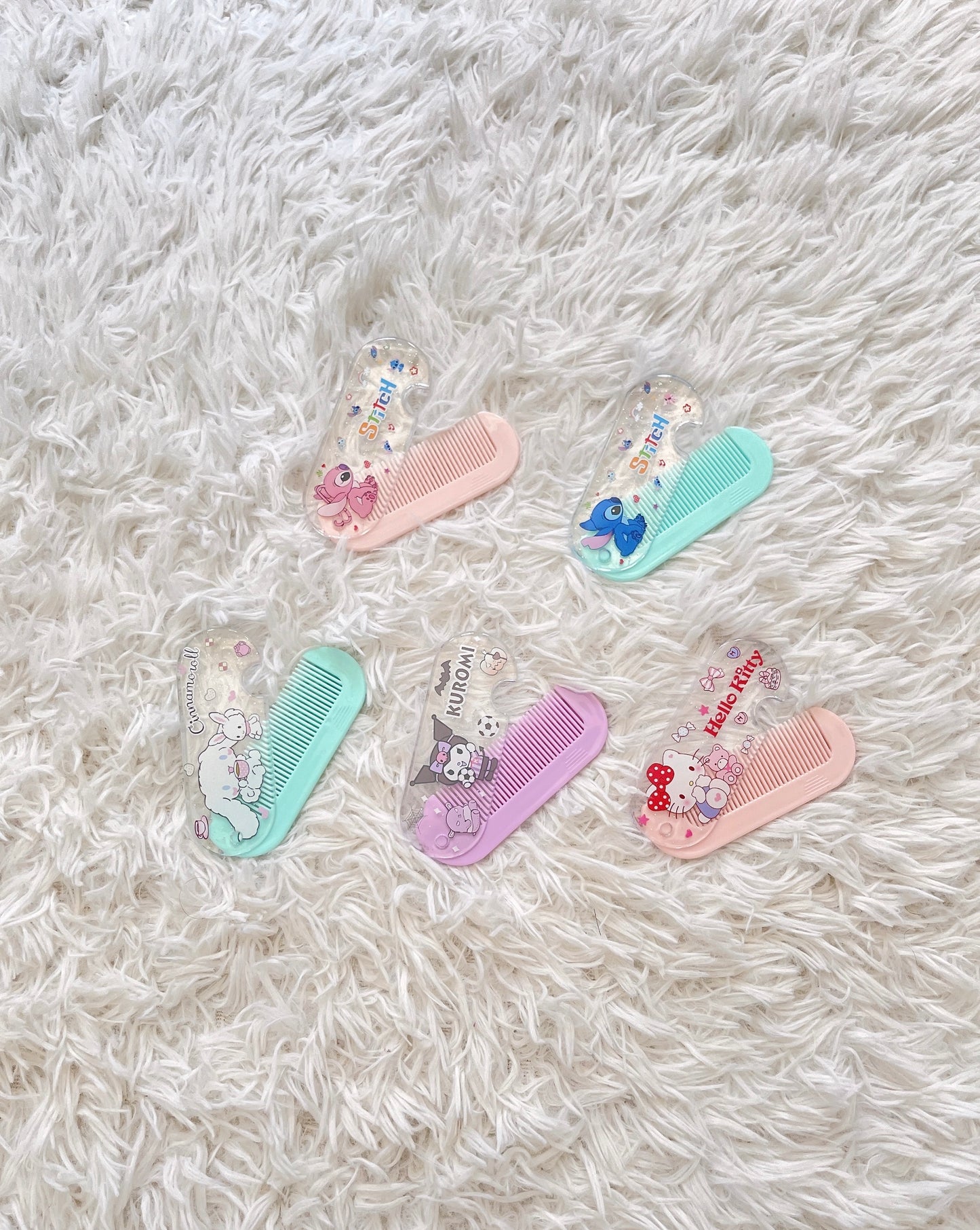 Cute Kawaii Sanrio/Stitch Characters Comb Travel Comb Mini Comb Back To School For Kids For Girls