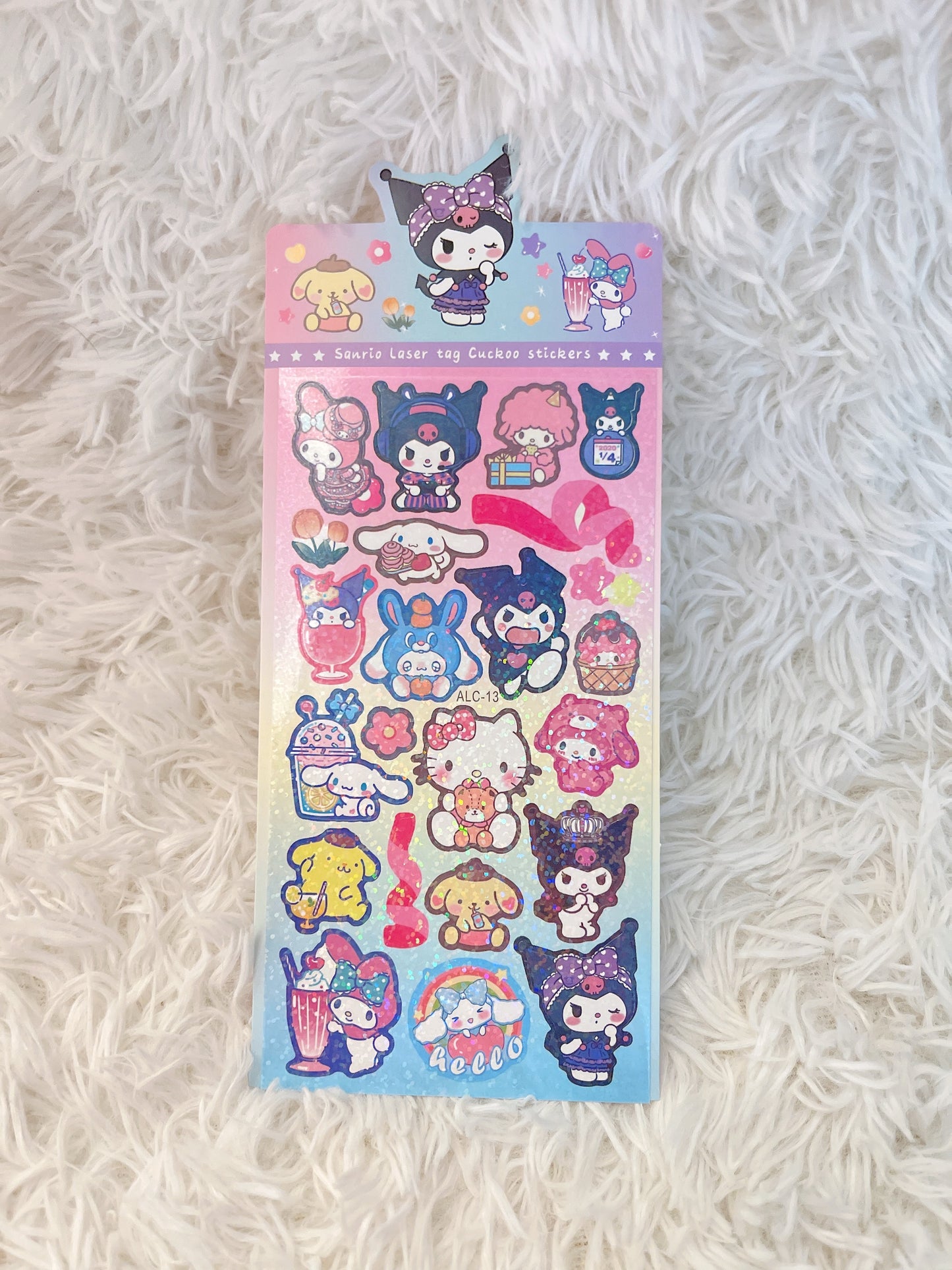 Set of 3 Kawaii Laser Cut Stickers, Cute Sanrio Characters Stickers, back to school, notebook decoration idea for kids, for girls