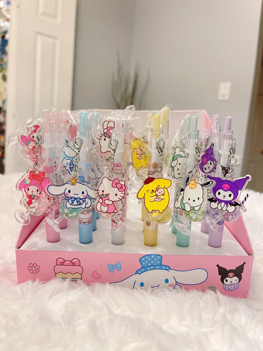 Cute/Kawaii Sanrio Characters Pen with Charm 0.5mm, School Supply, Gift, Hello Kitty, Kuromi, Cinnamoroll, Pompompurin, My Melody, Pochacco