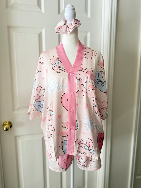 Baby Bunny Satin Pajama Short Set