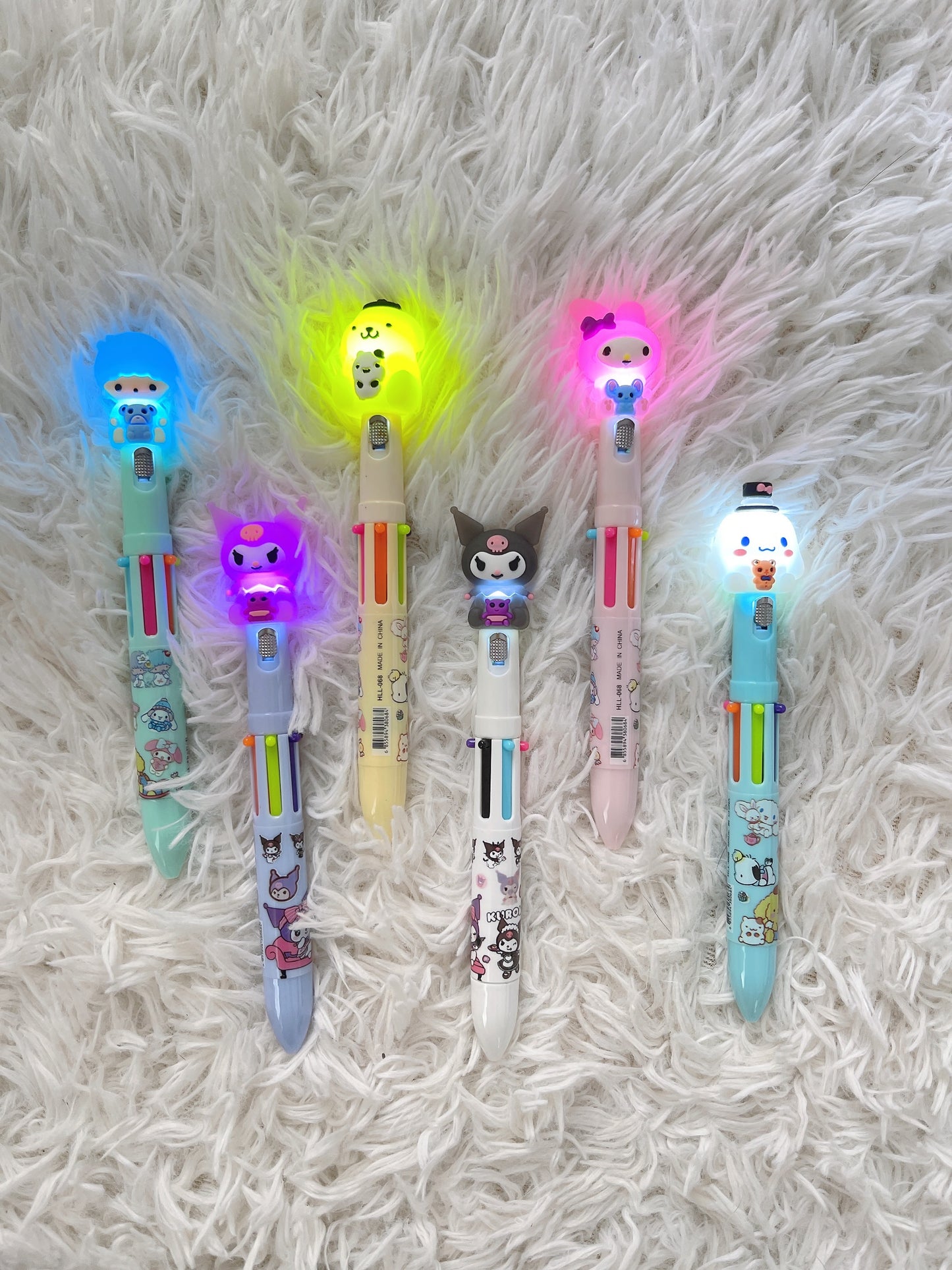 Cute/Kawaii Sanrio Characters 6 Color Light Pen, School Supply, Gift, Kuromi, Cinnamoroll, Pompompurin, My Melody, Kiki(Little Twin Star)