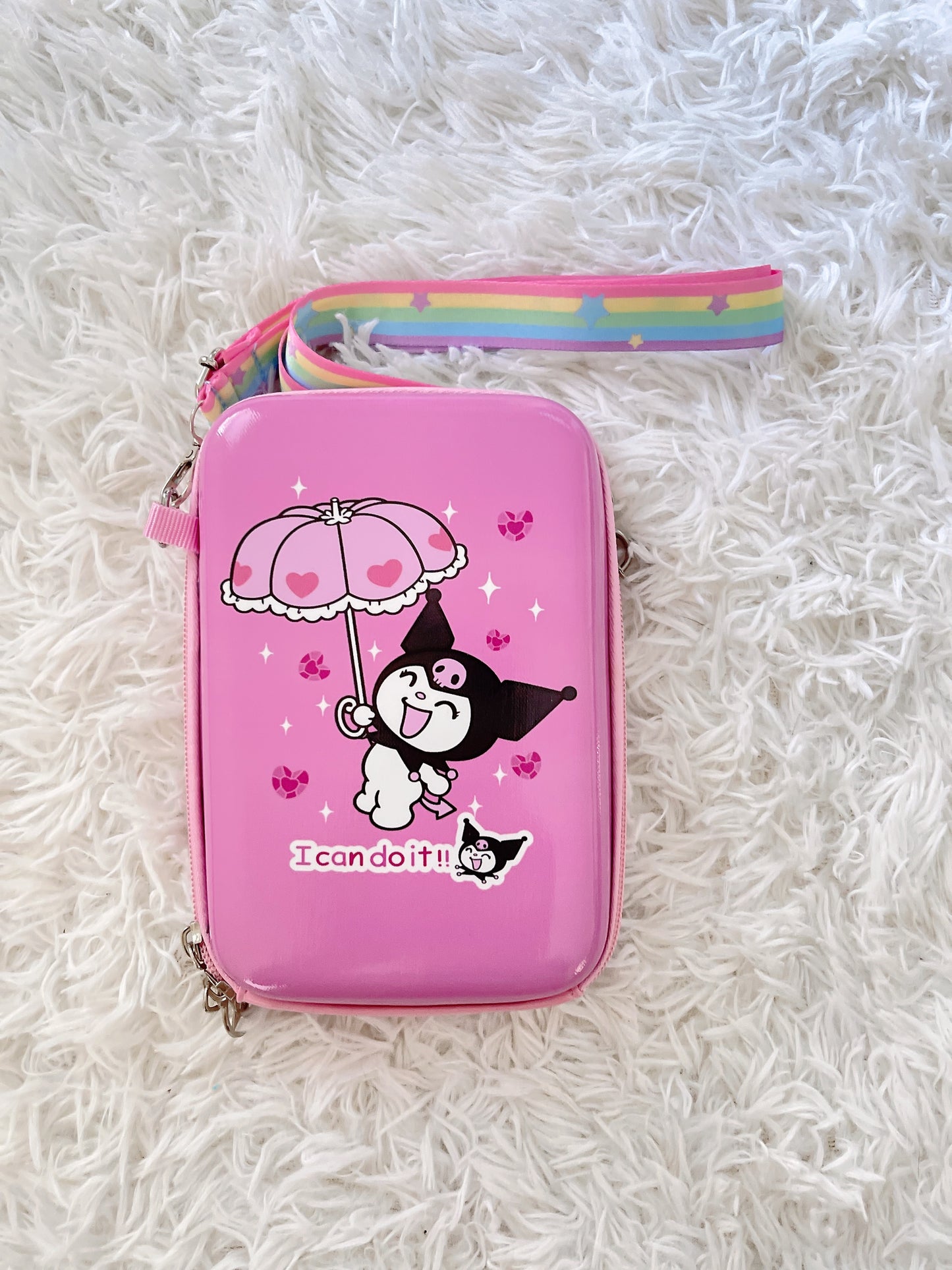 Sanrio Crossbody Bag Cartoon Kuromi Hard Shell Coin Purse Cute Wallet Mobile Phone Bag Gifts, Gift for Her, Gift for Kid