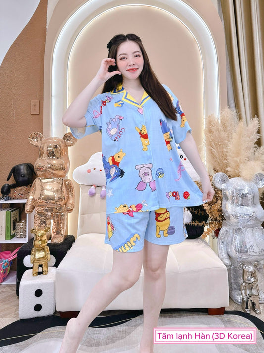 Pooh and Friends Ribbed Cotton Pajama Short Set