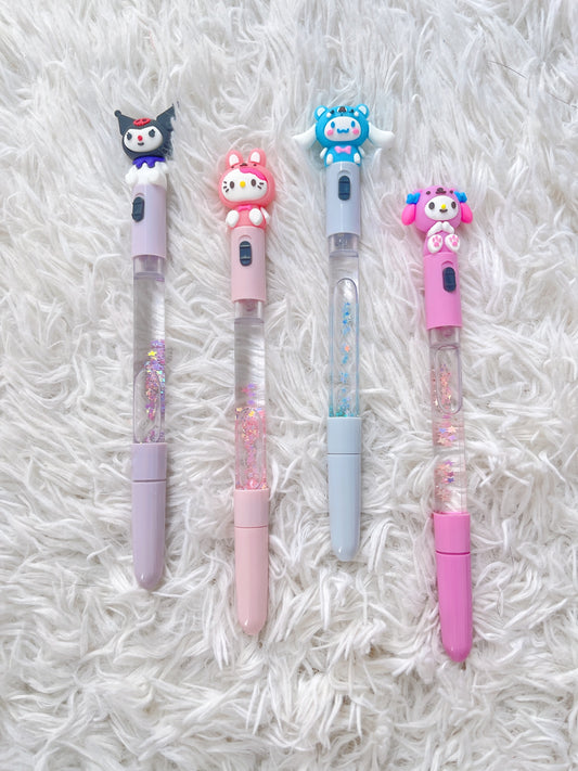 Cute/Kawaii Sanrio Characters Gel Pen with Light and Water Tank with Star 0.38mm, School Supply, Hello Kitty, Kuromi, Cinnamoroll, My Melody