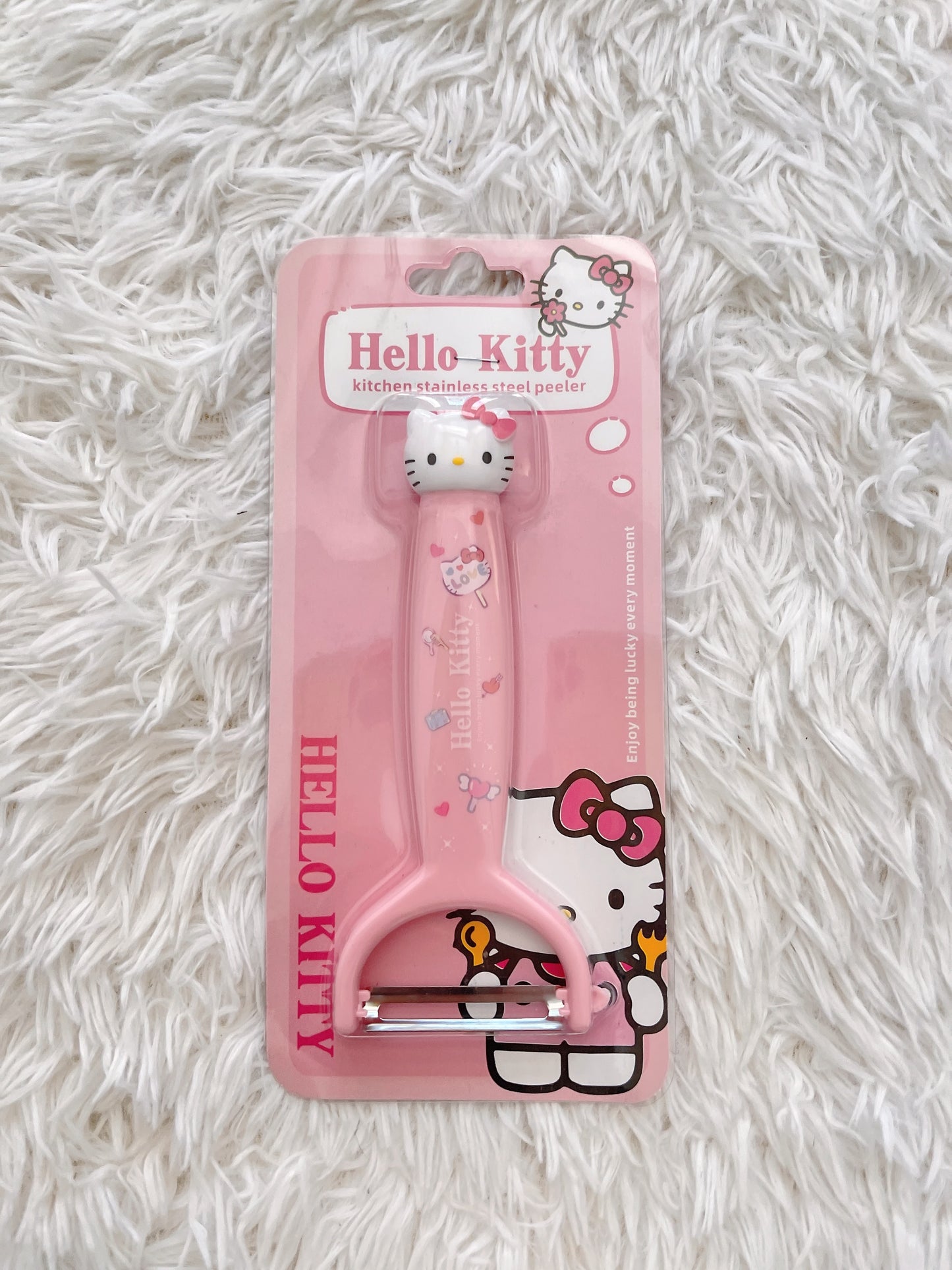 Cute Kawaii Sanrio Character Fruit Vegetable Peeler Double-Sided Stainless Steel Blade Hello Kitty Cinnamoroll MyMelody Kuromi Home Kitchen Supplies