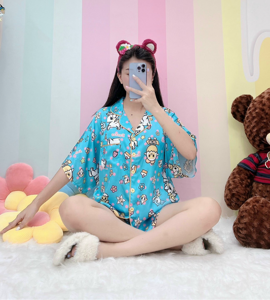 Tokidoki Satin Pajama Short Set