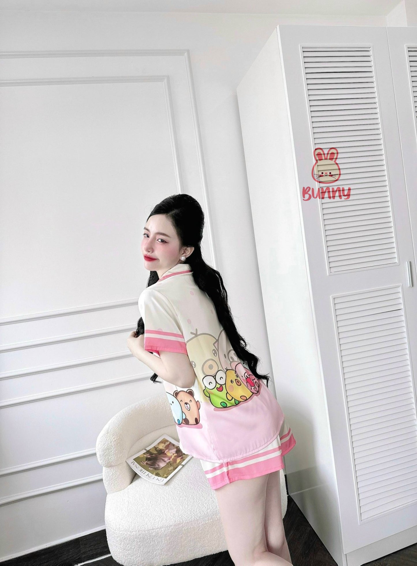 Piggy and Friends Satin Pajama Short Set